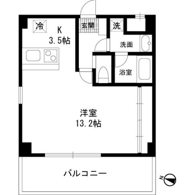 OZ-COURT(1K/2階)の間取り写真