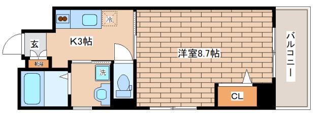 リヴェールハウス(1K/2階)の間取り写真
