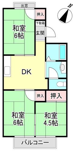 アイビー藤沢台(3DK/2階)の間取り写真