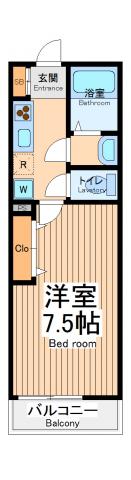 セレーナ・K(1K/3階)の間取り写真