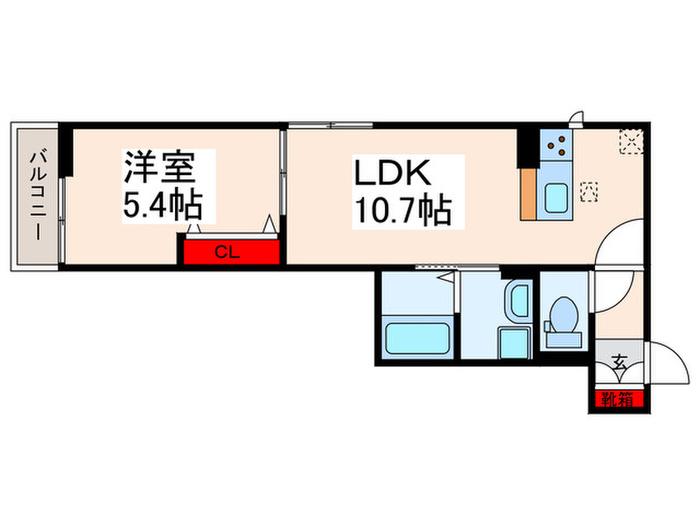 グレース上篠崎(1LDK/3階)の間取り写真