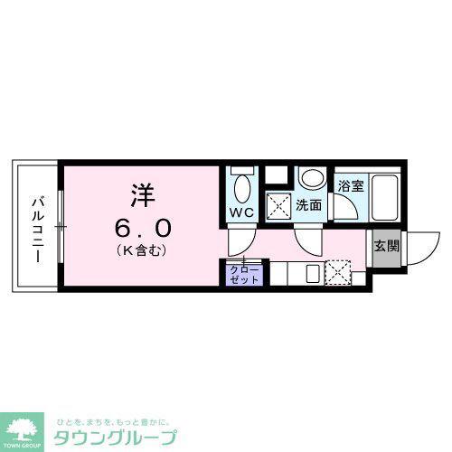 ブルー パレット 新宿中落合(ワンルーム/1階)の間取り写真