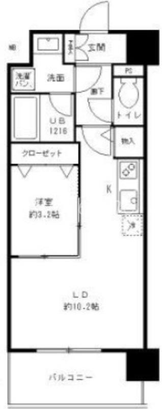パークレジデンス江坂(1LDK/11階)の間取り写真