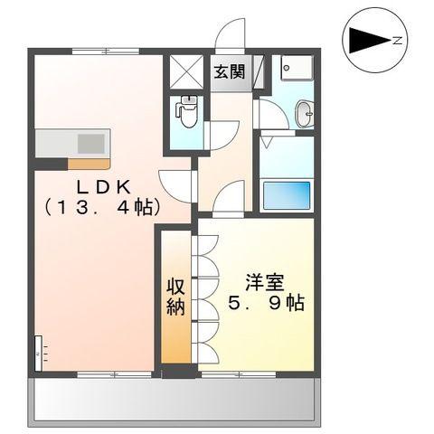 HERBA PALACE(1LDK/2階)の間取り写真