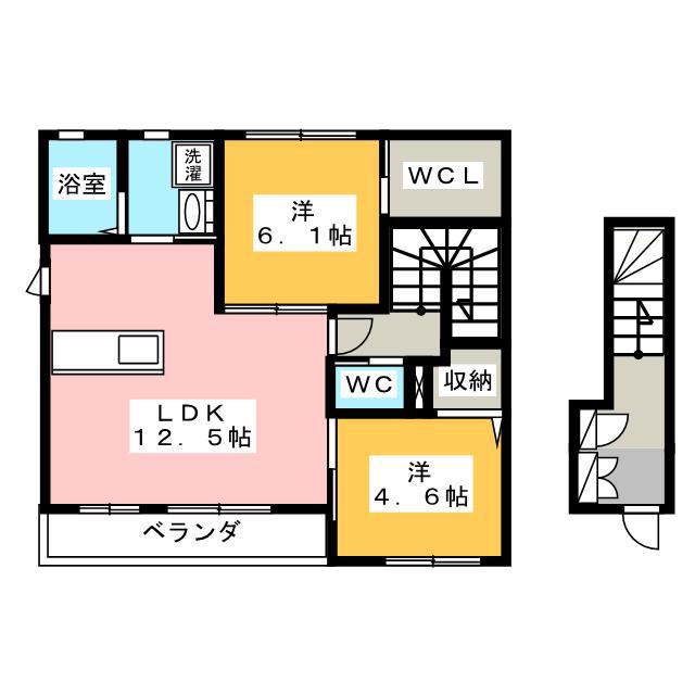 コーポ16(2LDK/2階)の間取り写真