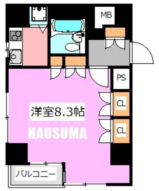 イトーピアアクシス千駄木(1K/9階)の間取り写真