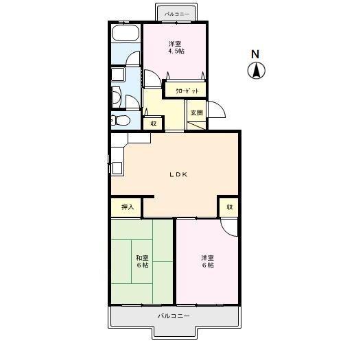 ダイヤモンドマンション1号館(3LDK/4階)の間取り写真
