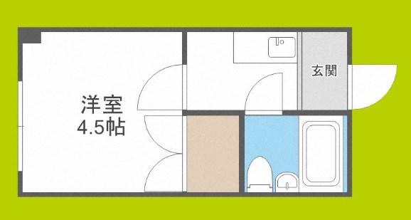 マンションぐっど(ワンルーム/4階)の間取り写真