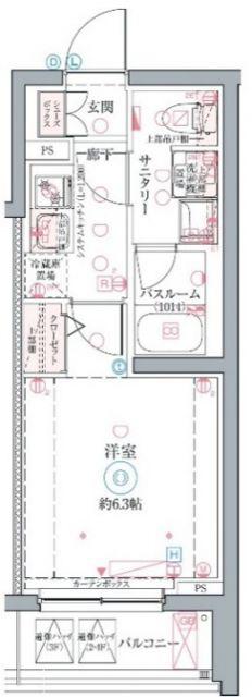 クレヴィスタ井荻(1K/4階)の間取り写真