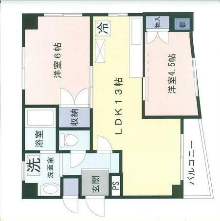 K・U6番館(2LDK/3階)の間取り写真