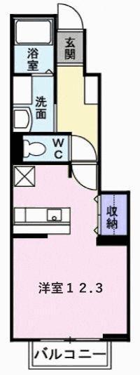 エスターブレA(ワンルーム/1階)の間取り写真