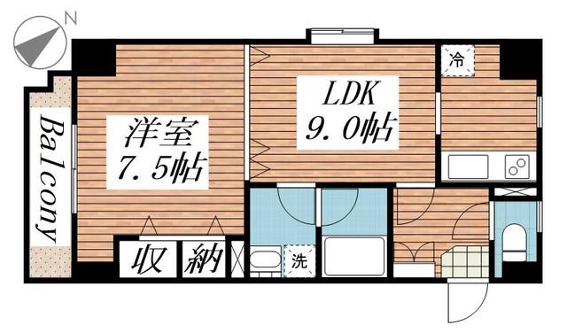 サンアーバン目黒(1DK/5階)の間取り写真