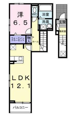 イーケートラスト(1LDK/2階)の間取り写真
