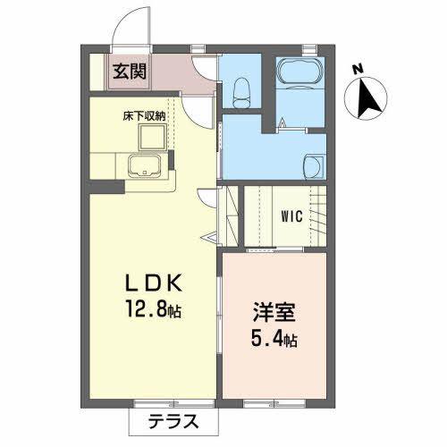 シャーメゾンシュエットB(1LDK/1階)の間取り写真