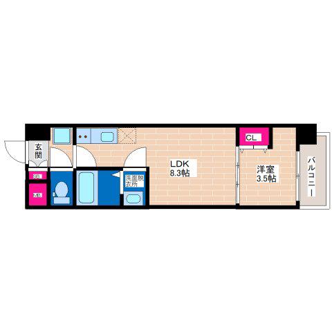 MV.MS大阪新加美(1LDK/10階)の間取り写真