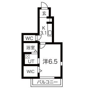 SANWA CREST(1K/1階)の間取り写真