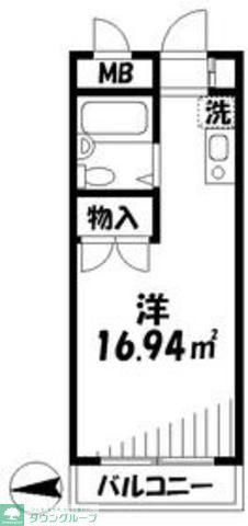 アメニティ92(ワンルーム/1階)の間取り写真