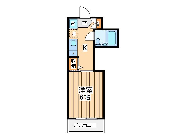 パースサイド(1K/2階)の間取り写真