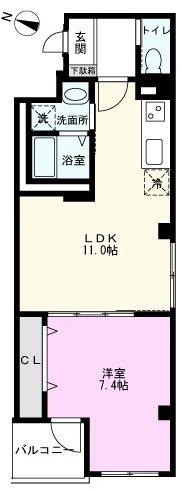 Mガーデンパレス4(1LDK/2階)の間取り写真