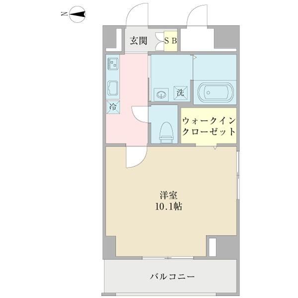 サンコモード(1K/4階)の間取り写真