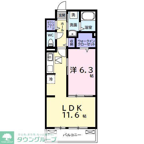 ルポン ボヌール(1LDK/1階)の間取り写真