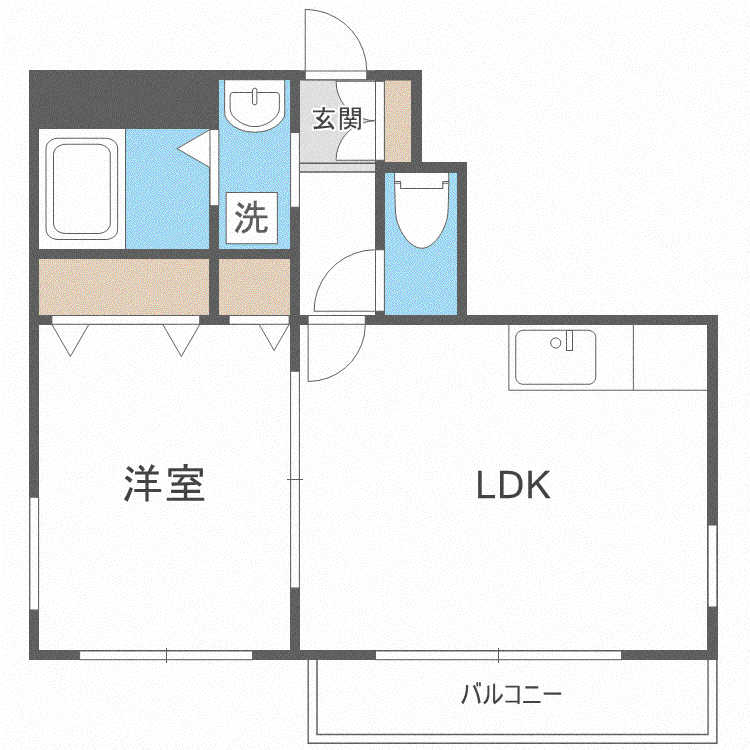 ラフィネ山鼻S23BLD(1LDK/4階)の間取り写真