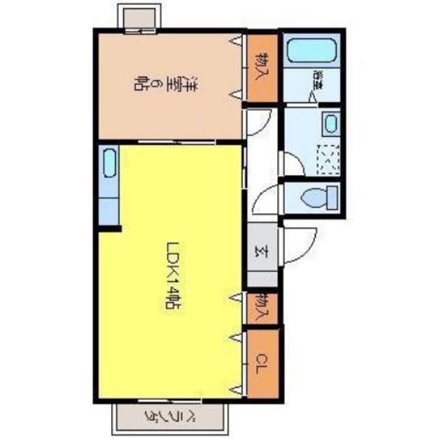 シャンポール参番館(1LDK/2階)の間取り写真
