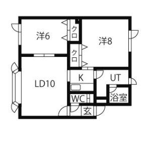 ベルメゾン弐番館(2LDK/2階)の間取り写真