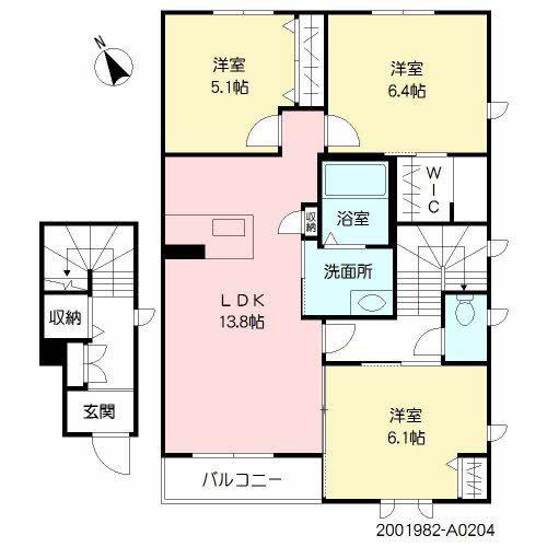 プロヌーブ K(3LDK/2階)の間取り写真