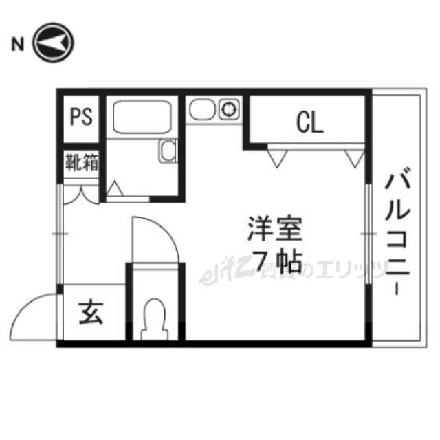 アンフィニィ・橋の内I(ワンルーム/2階)の間取り写真