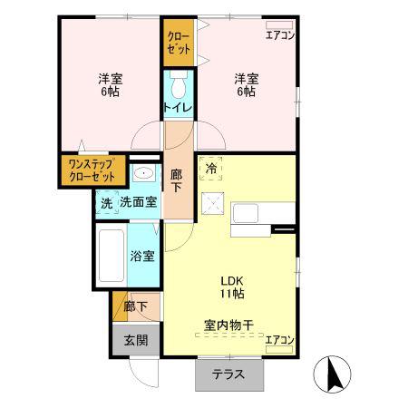 セトルガーデン(2LDK/1階)の間取り写真