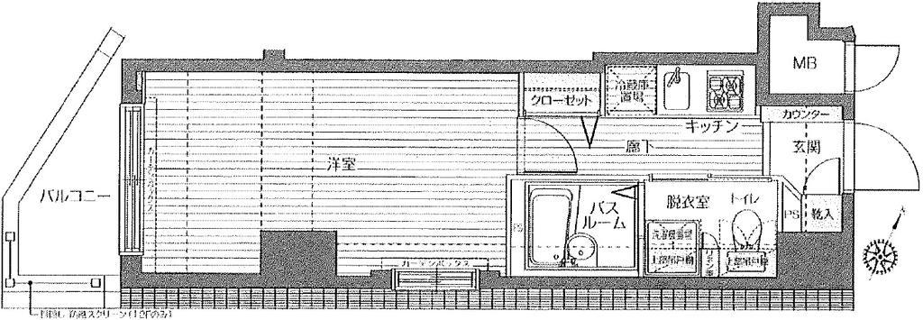 トーシンフェニックス神田岩本町弐番館(1K/13階)の間取り写真