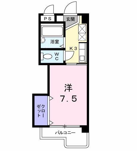 アビタシオン柳町(1K/5階)の間取り写真
