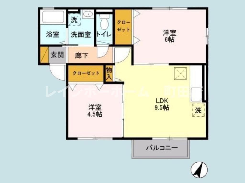 コーポミナモトⅡ(2LDK/1階)の間取り写真