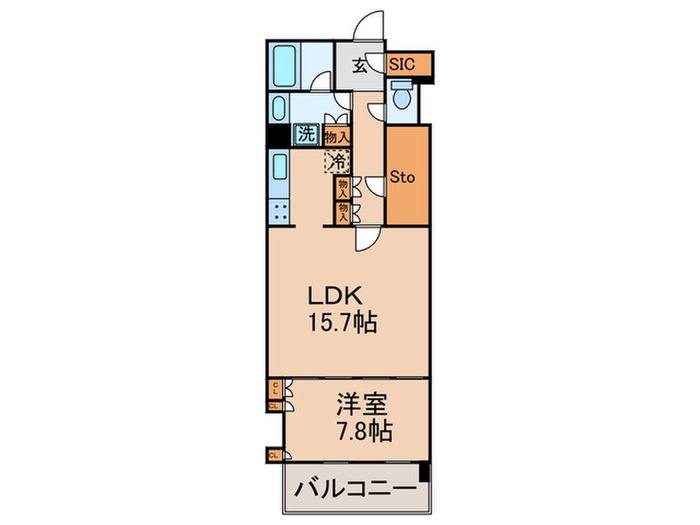 BRILLIA IST 三軒茶屋 ブラッサムテラス(1LDK/9階)の間取り写真