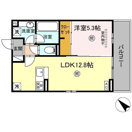 ヴィバーチェ(1LDK/3階)の間取り写真