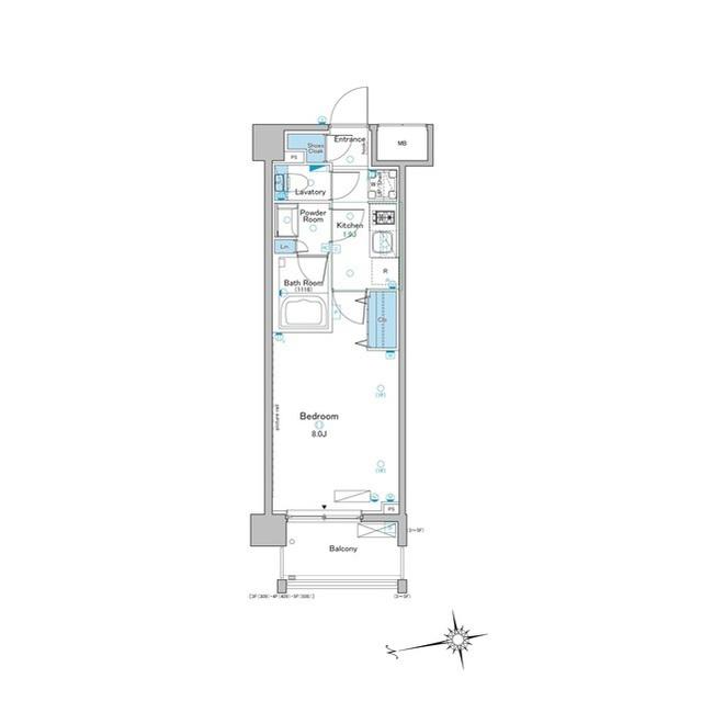 ルフォンプログレ赤羽(1K/1階)の間取り写真