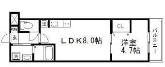 サクシード墨染(1LDK/2階)の間取り写真