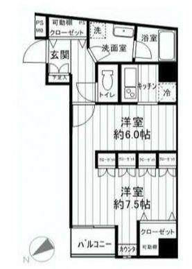 ドルチェ日本橋キャナルシティー(1K/9階)の間取り写真
