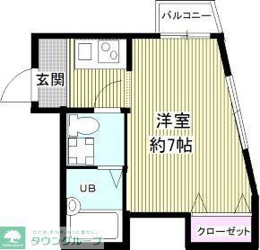 アルス下北沢(ワンルーム/2階)の間取り写真