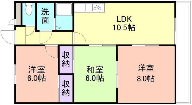 グレイスN(3LDK/1階)の間取り写真