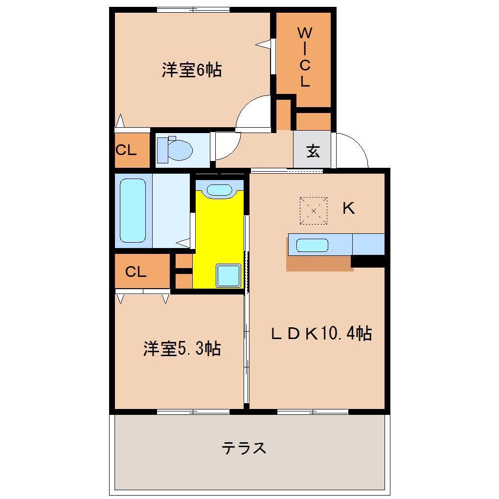 Tビレッジ(2LDK/2階)の間取り写真