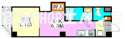 トスカーナ船橋(1DK/1階)の間取り写真