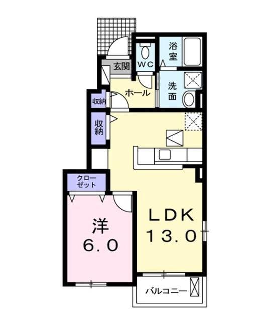 ラパンI(1LDK/1階)の間取り写真