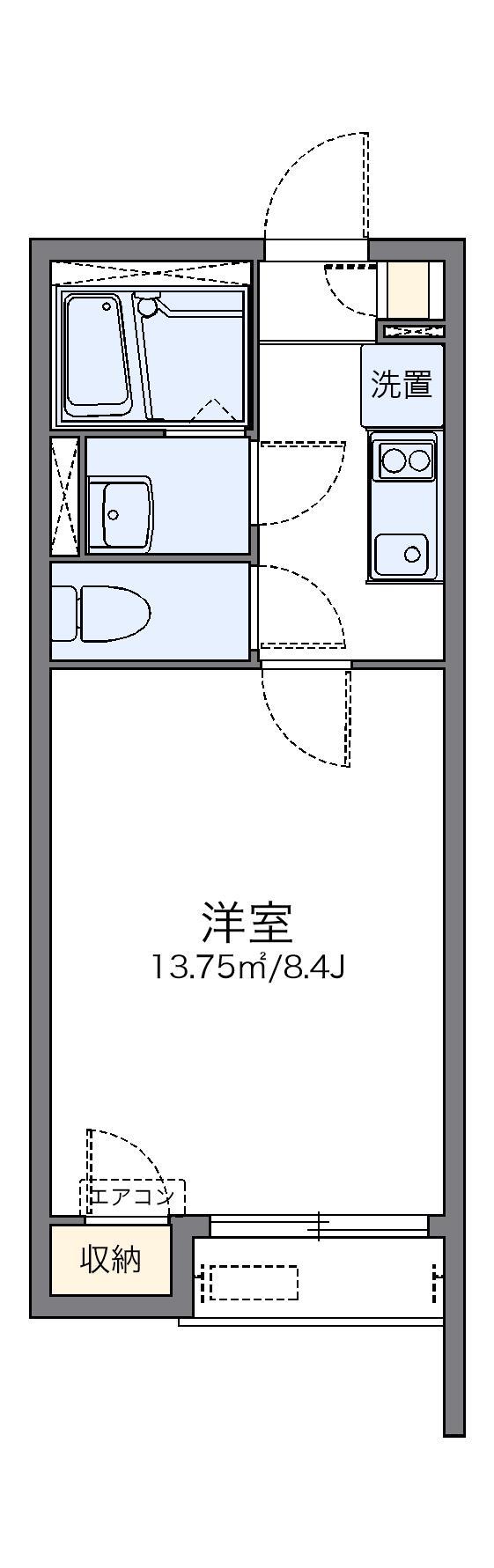 レオネクストエスポワールT VI(1K/2階)の間取り写真