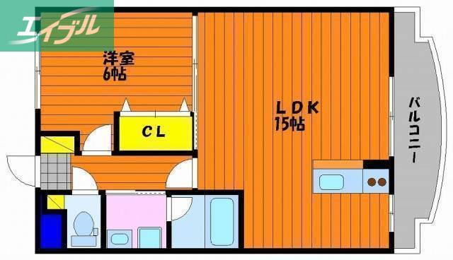 ローレル・コート西川原(1LDK/3階)の間取り写真