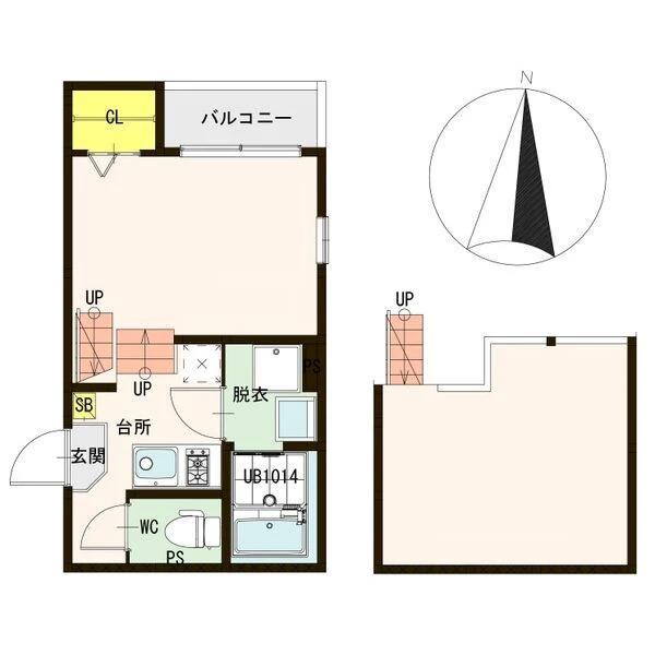 マルシエール黒松(1K/2階)の間取り写真