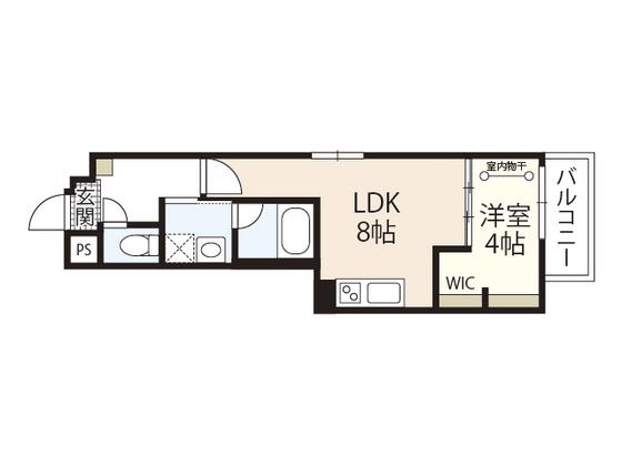 MOVE江波東(1LDK/2階)の間取り写真