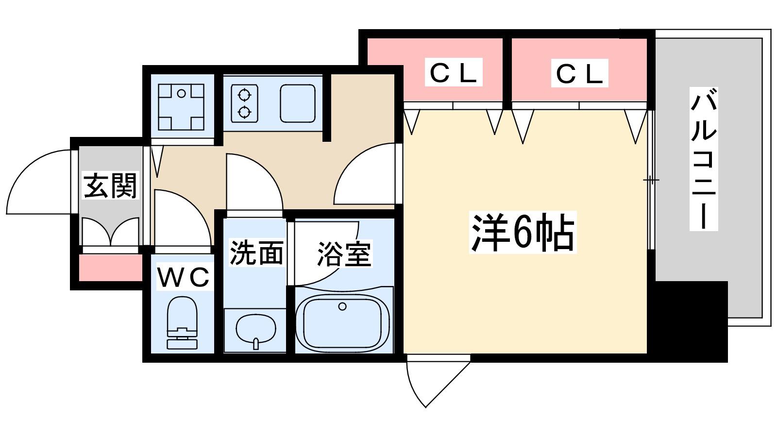 アクアプレイス梅田3(1K/12階)の間取り写真