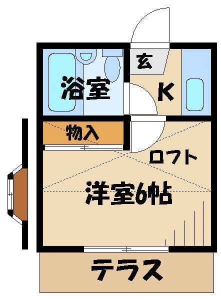 ベルエアー高幡不動(1K/1階)の間取り写真